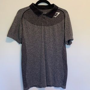 Gymshark Large Gray/Black Polo Shirt